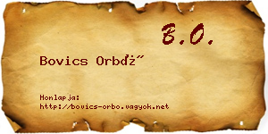 Bovics Orbó névjegykártya